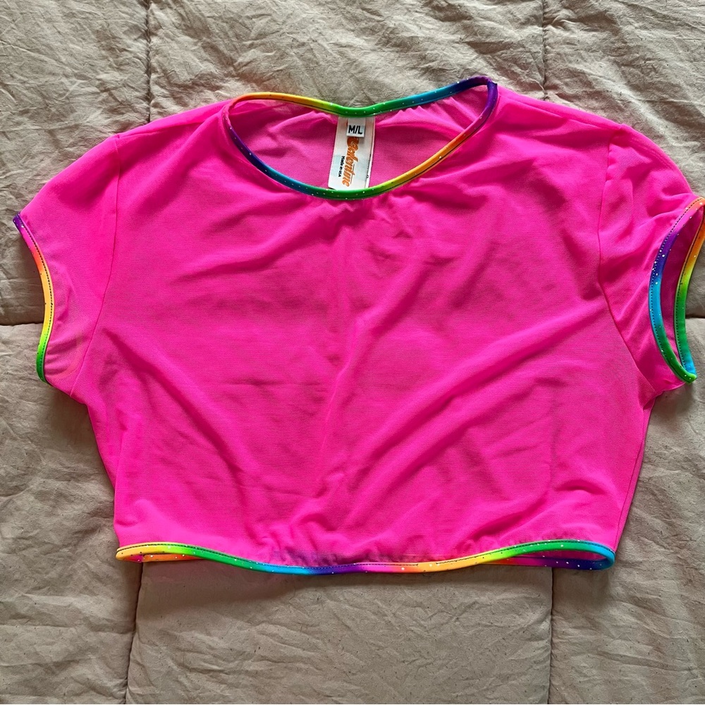 Pink mesh J. valentine top